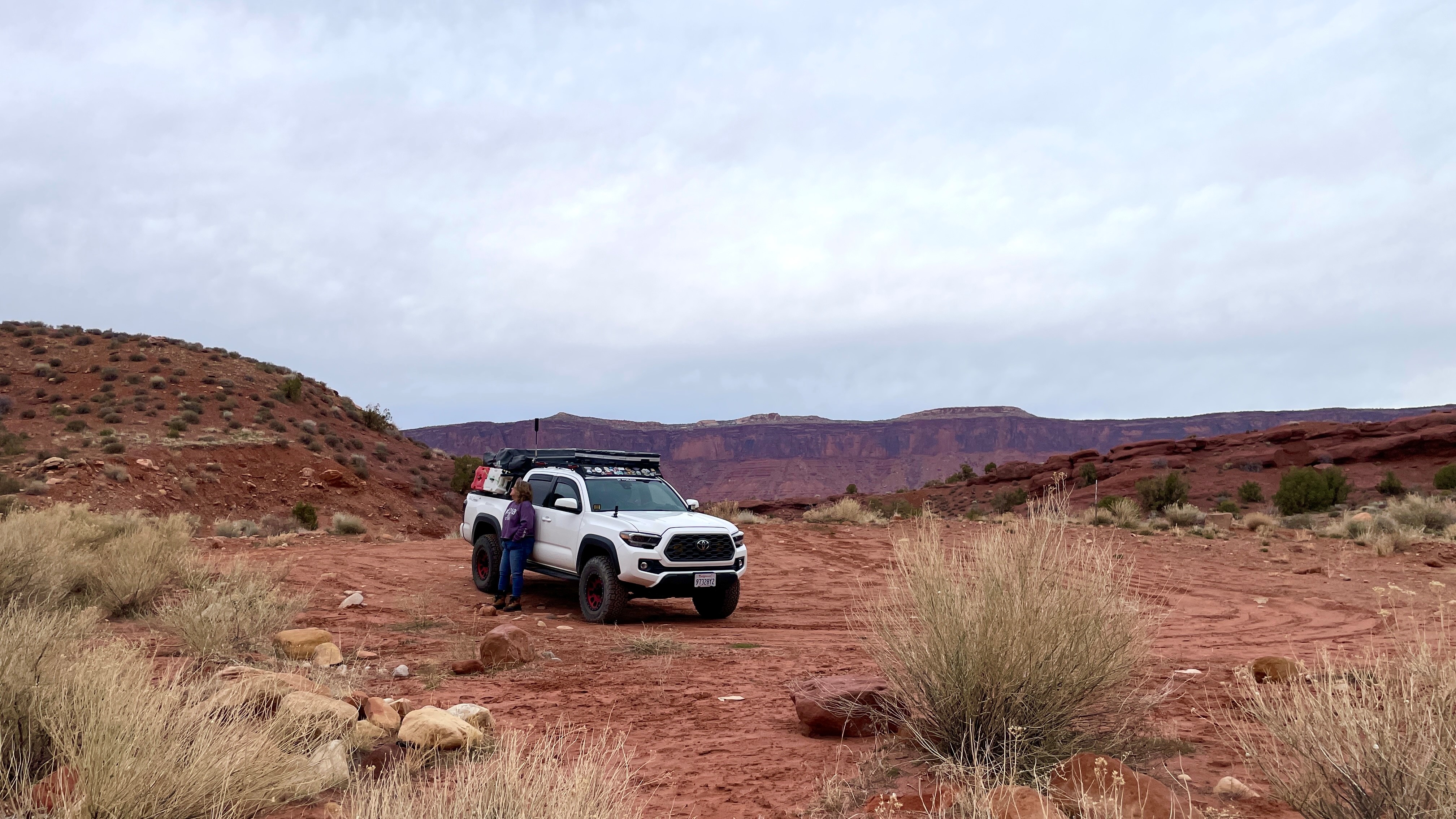 Pam with Adventure Truck at Onion Creek, UT