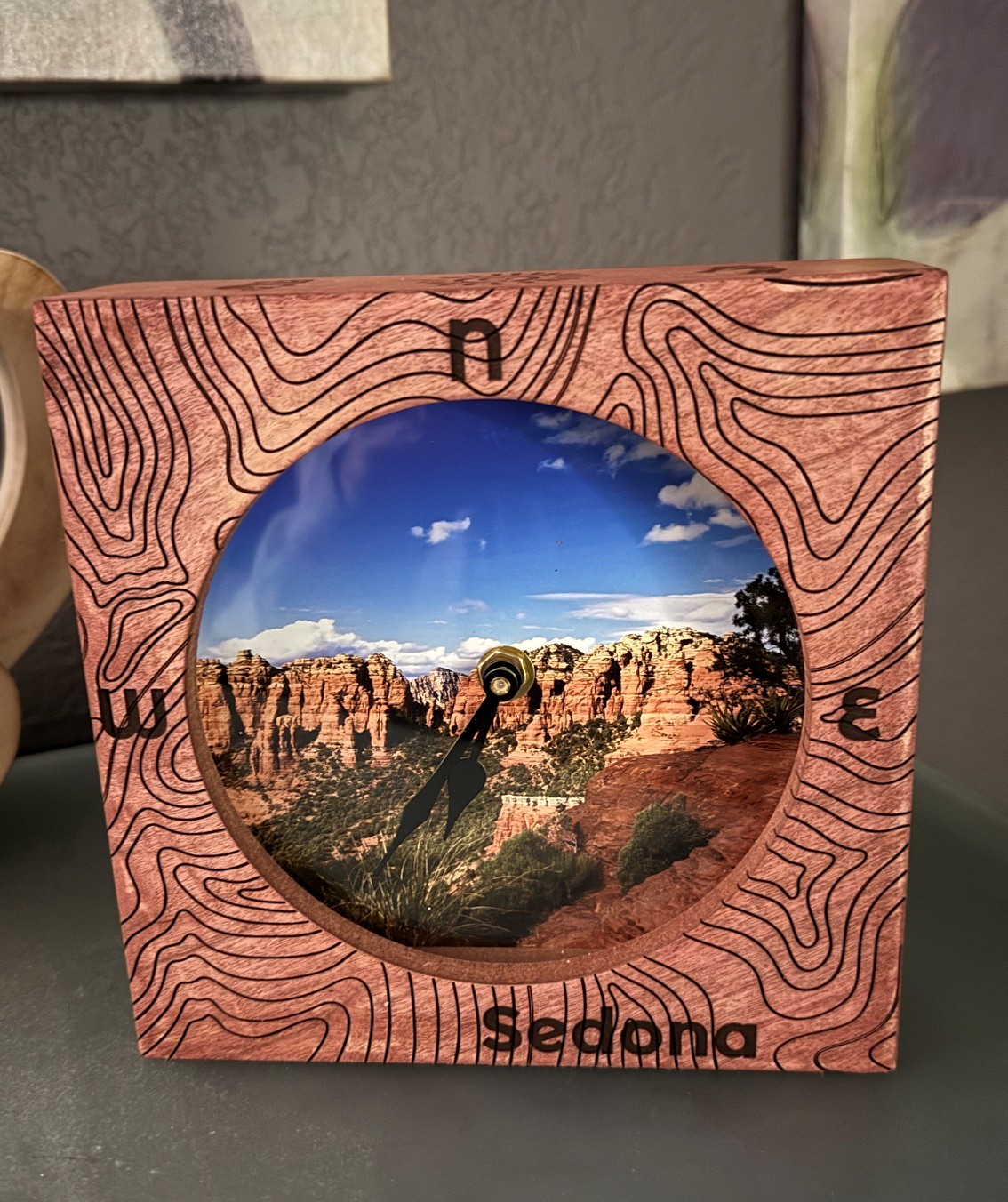 Laser Engraved & UV Printed Sedona Clock