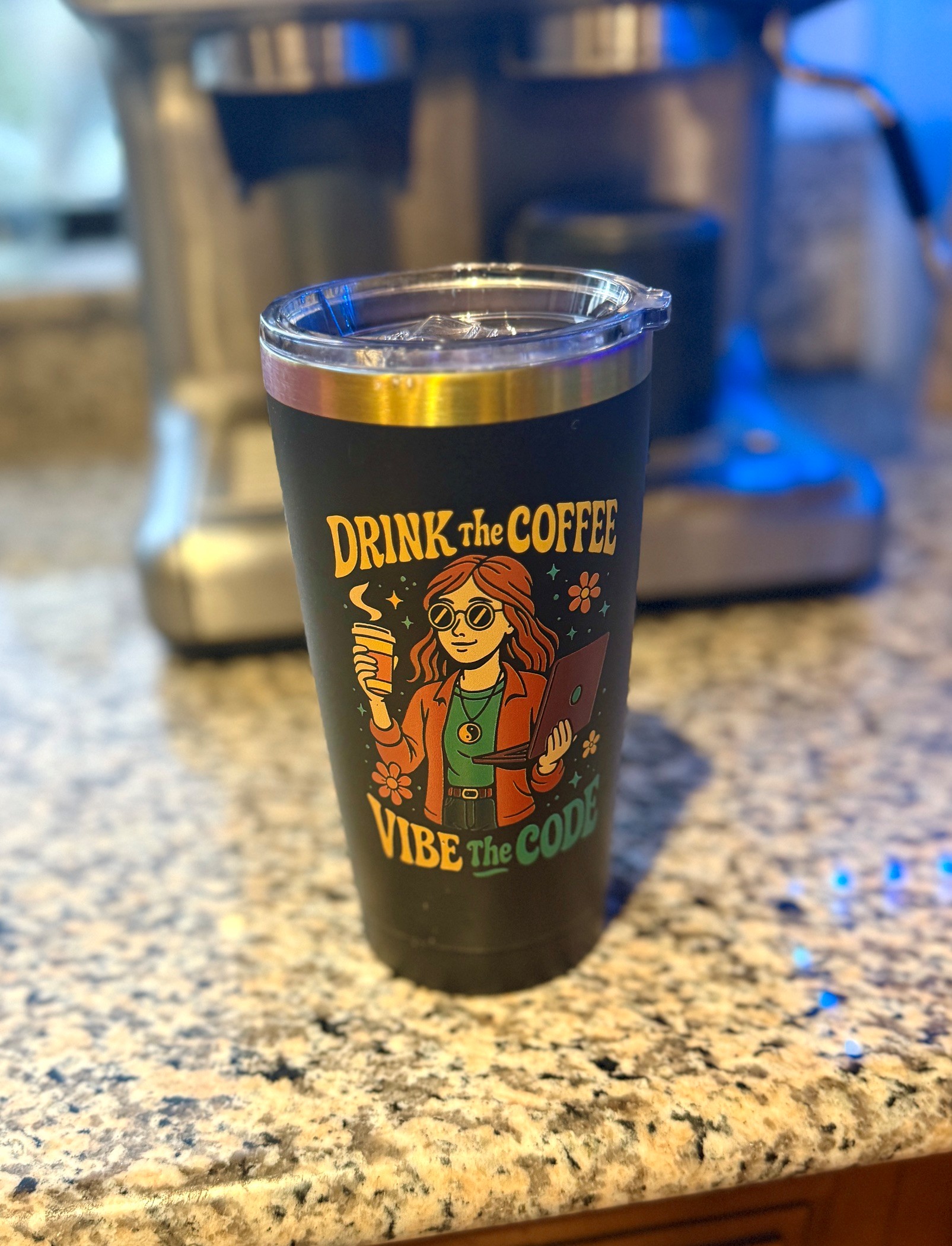 UV Printed Vibe Coding Coffee Tumbler